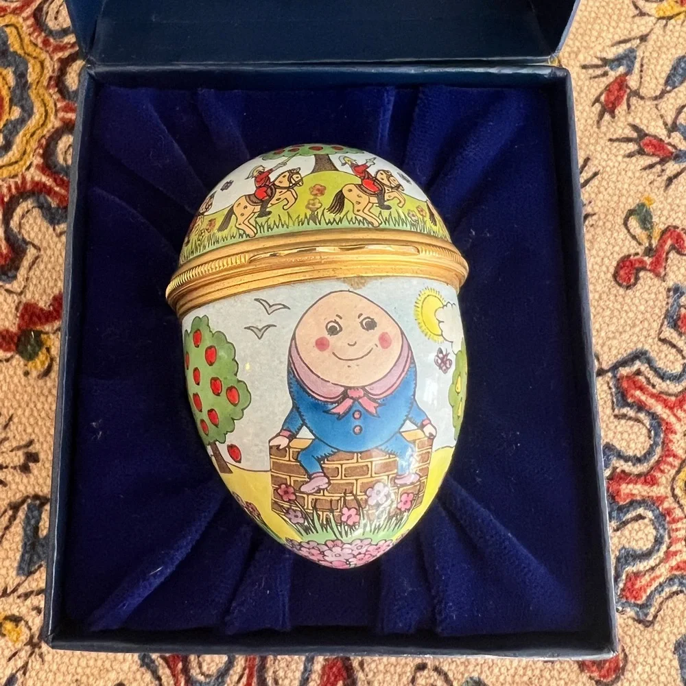 Halcyon Days Humpty Dumpty Alice in Wonderland Trinket Box rare collectible - Picture 1 of 13